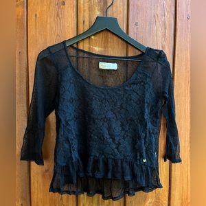 Abercrombie and Fitch| Navy Blue Sheer Shirt